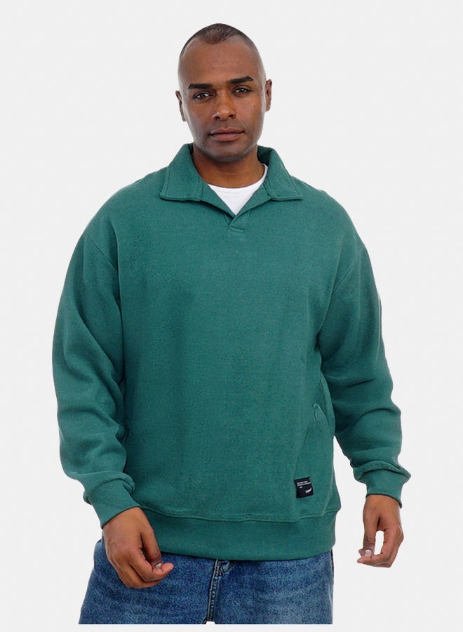 FIRE WOOD FireWood Cashmere Knit Pullover Sweater long sleeve For Men- Dark Green - Image 1